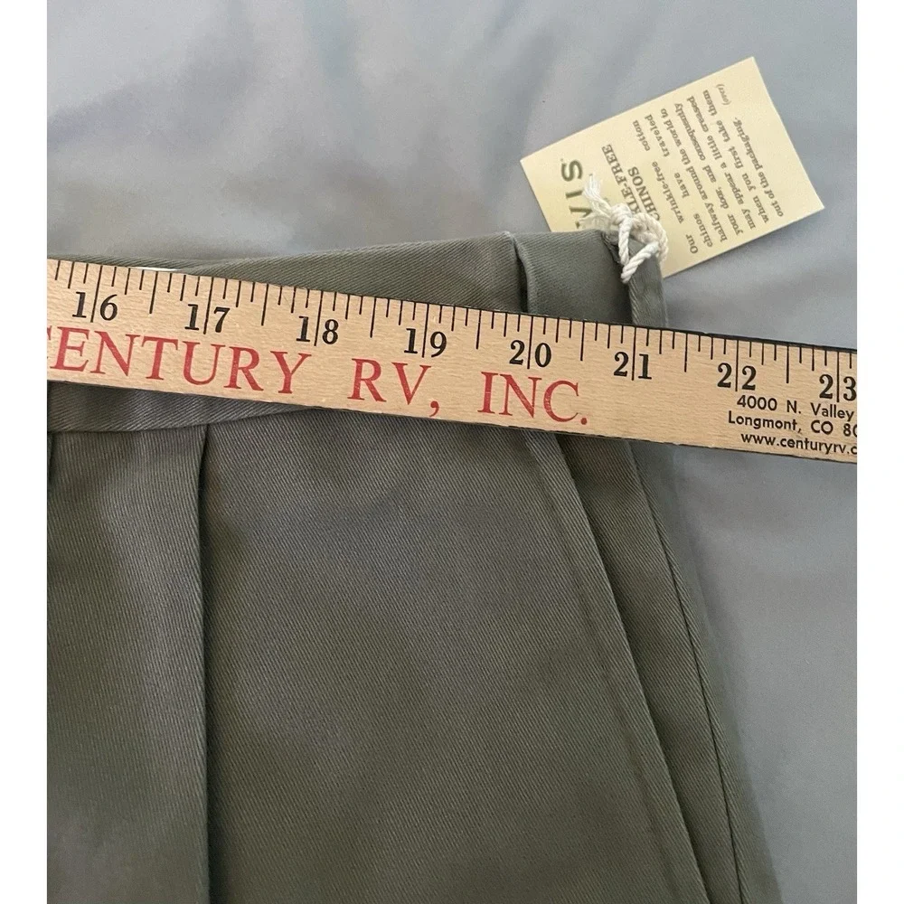 Orvis Pants Mens 44 Olive Wrinkle-Free Comfort Waist Pleated Chino Classic